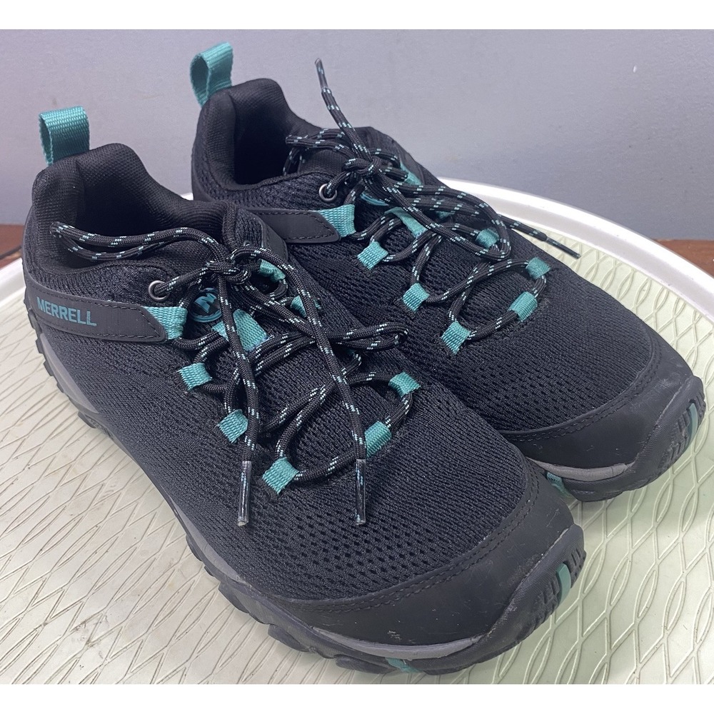 Merrell Womens Hiking Shoes‎ Yokota 2 E-Mesh Trail Running Black/Green Sneaker 9